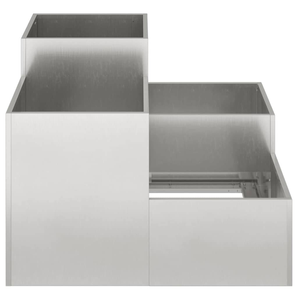 Cache-pot | Bac à fleurs de jardin Argent 100 x 100 x 60 cm Acier inoxydable - Image 6
