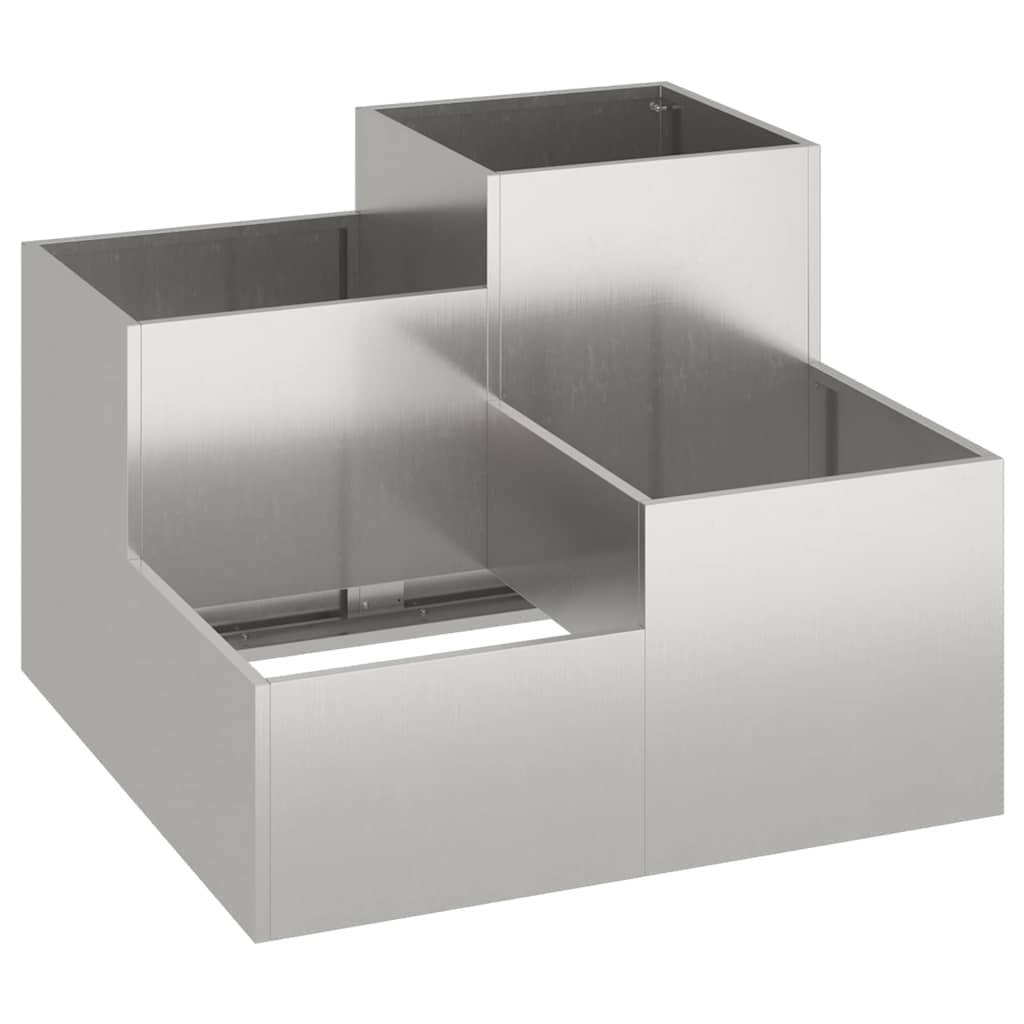 Cache-pot | Bac à fleurs de jardin Argent 100 x 100 x 60 cm Acier inoxydable - Image 1