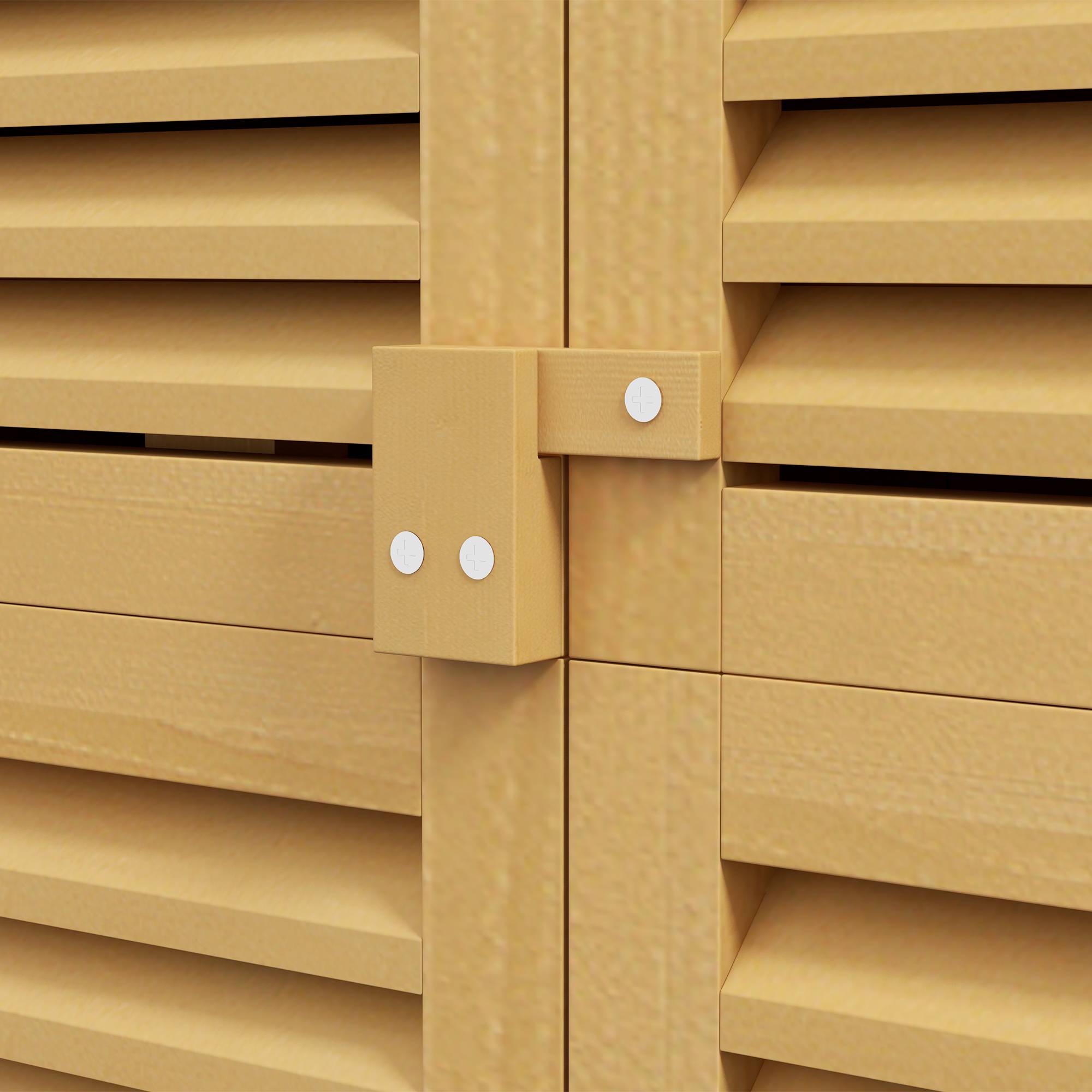 ComfortXL - Armoire de jardin en pin et sapin 87 x 46,5 x 160 cm jaune clair avec 2 portes verrouillables toit bitumé - Image 8