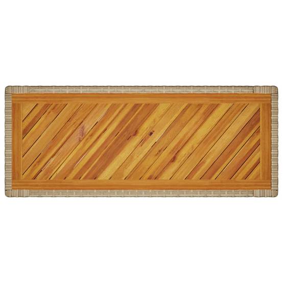 Table d'appoint de jardin résine tressée bois beige 100x40x75 cm - PANGIVO - Image 8