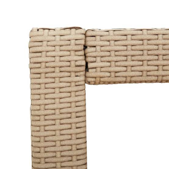 Table d'appoint de jardin résine tressée bois beige 100x40x75 cm - PANGIVO - Image 9
