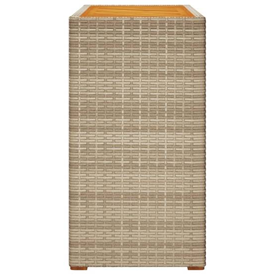 Table d'appoint de jardin résine tressée bois beige 100x40x75 cm - PANGIVO - Image 5