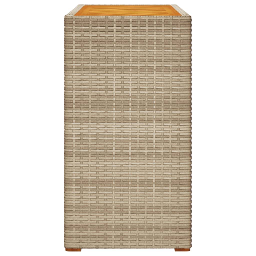Table d'appoint de jardin résine tressée bois beige 100x40x75 cm - PANGIVO - Image 5
