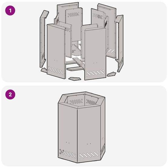ComfortXL - Braséro hexagonal sans fumée compact en acier pour balcon terrasse Noir 38 cm – ComfortXL Outdoor Living - Image 8