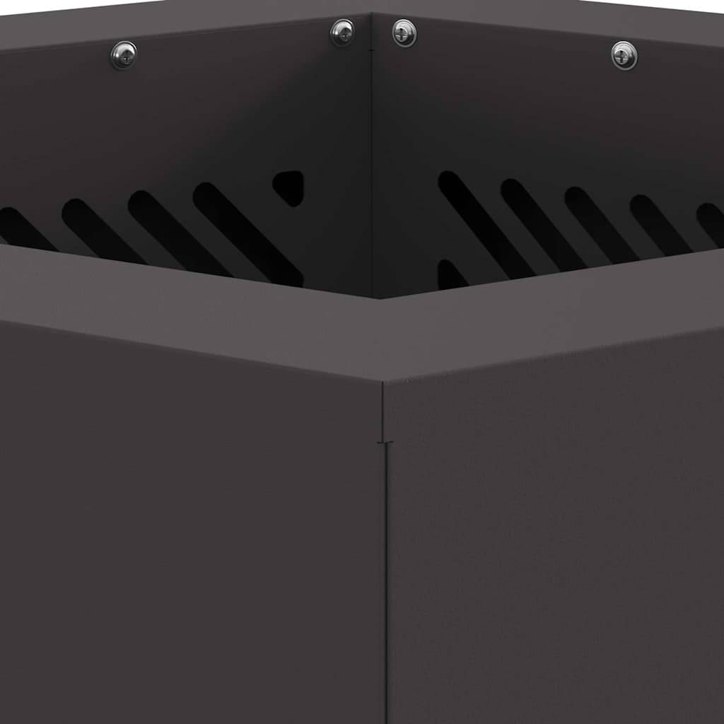 ComfortXL - Braséro hexagonal sans fumée compact en acier pour balcon terrasse Noir 38 cm – ComfortXL Outdoor Living - Image 7