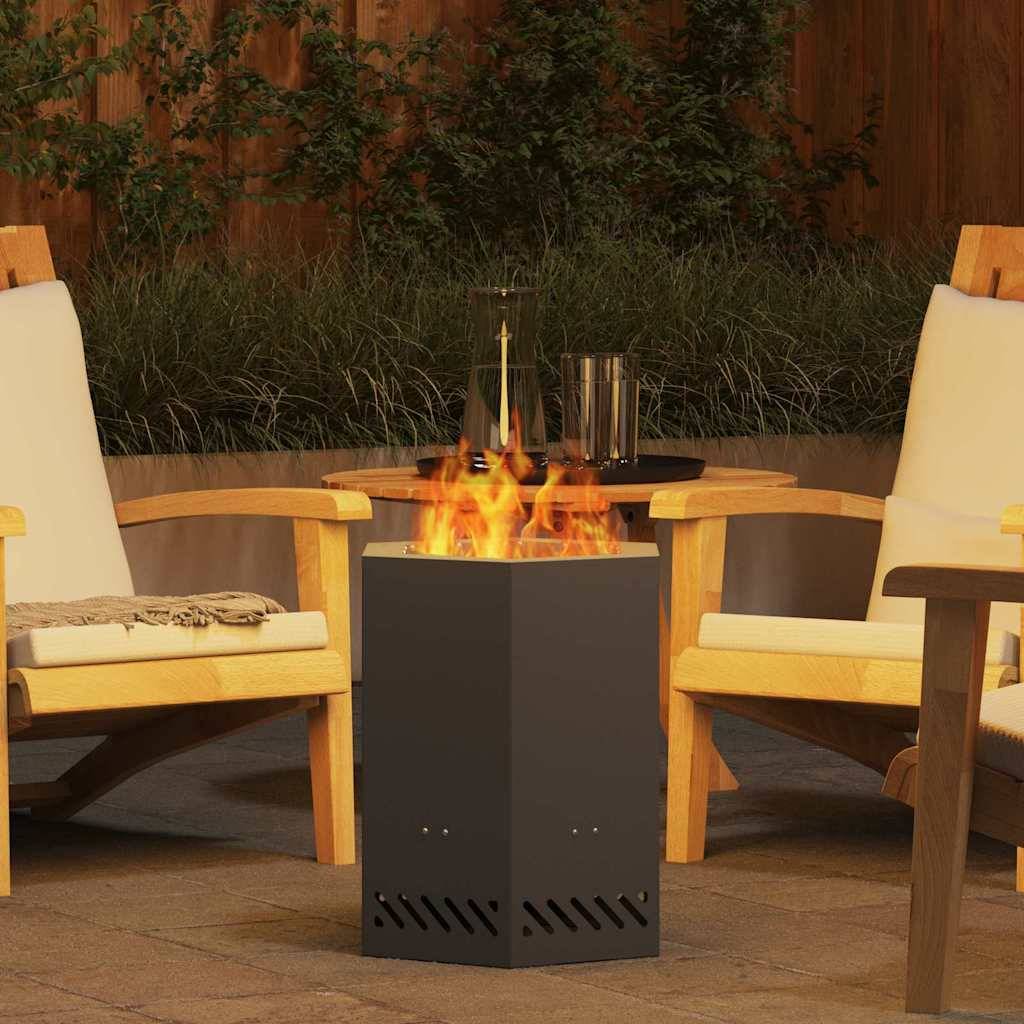 ComfortXL - Braséro hexagonal sans fumée compact en acier pour balcon terrasse Noir 38 cm – ComfortXL Outdoor Living - Image 4