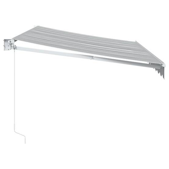 Store Banne - Auvent rétractable anthracite et blanc 3,5x2,5m tissu/aluminium - MEUBLE PRO - Image 4