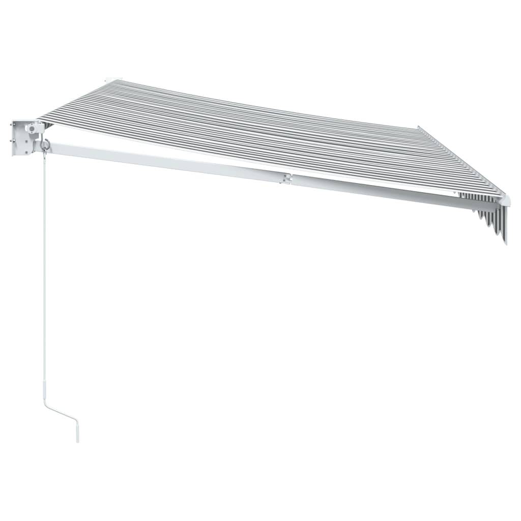 Store Banne - Auvent rétractable anthracite et blanc 3,5x2,5m tissu/aluminium - MEUBLE PRO - Image 4
