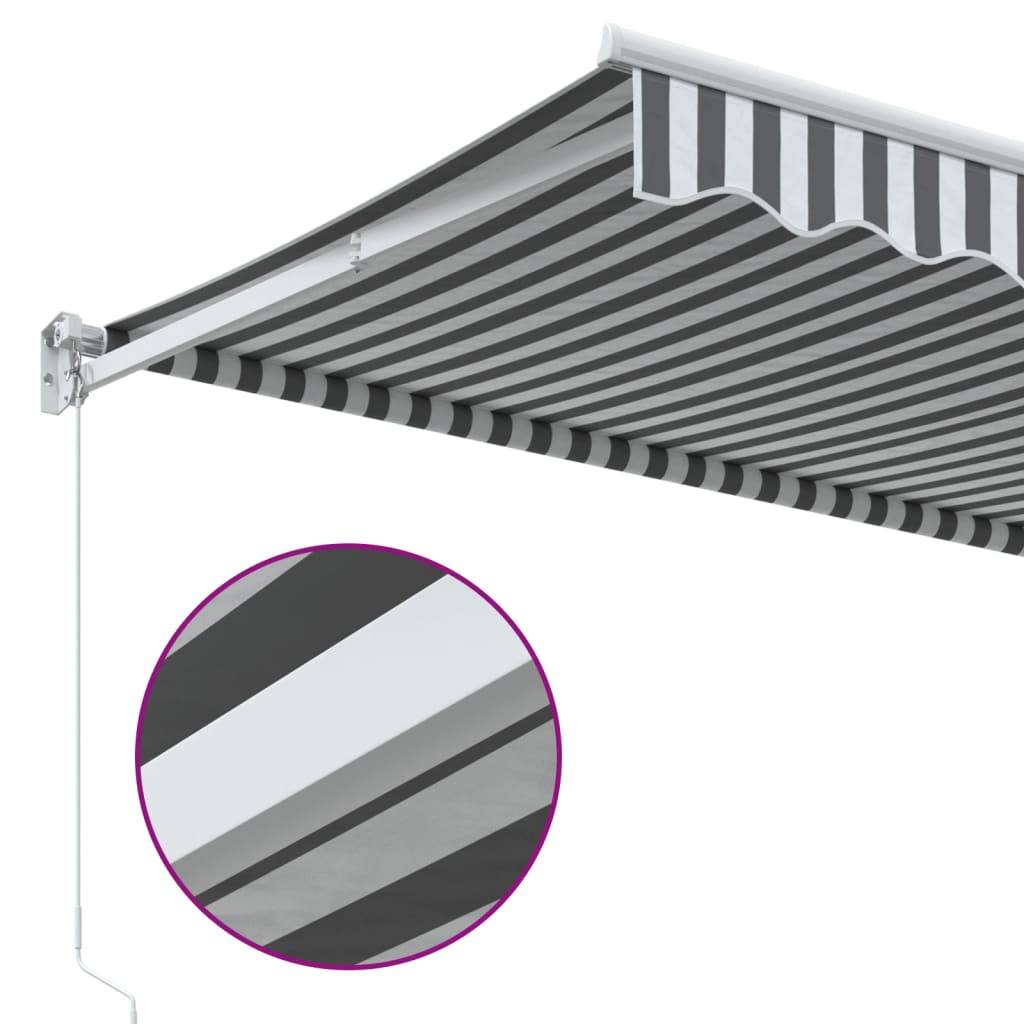 Store Banne - Auvent rétractable anthracite et blanc 3,5x2,5m tissu/aluminium - MEUBLE PRO - Image 7