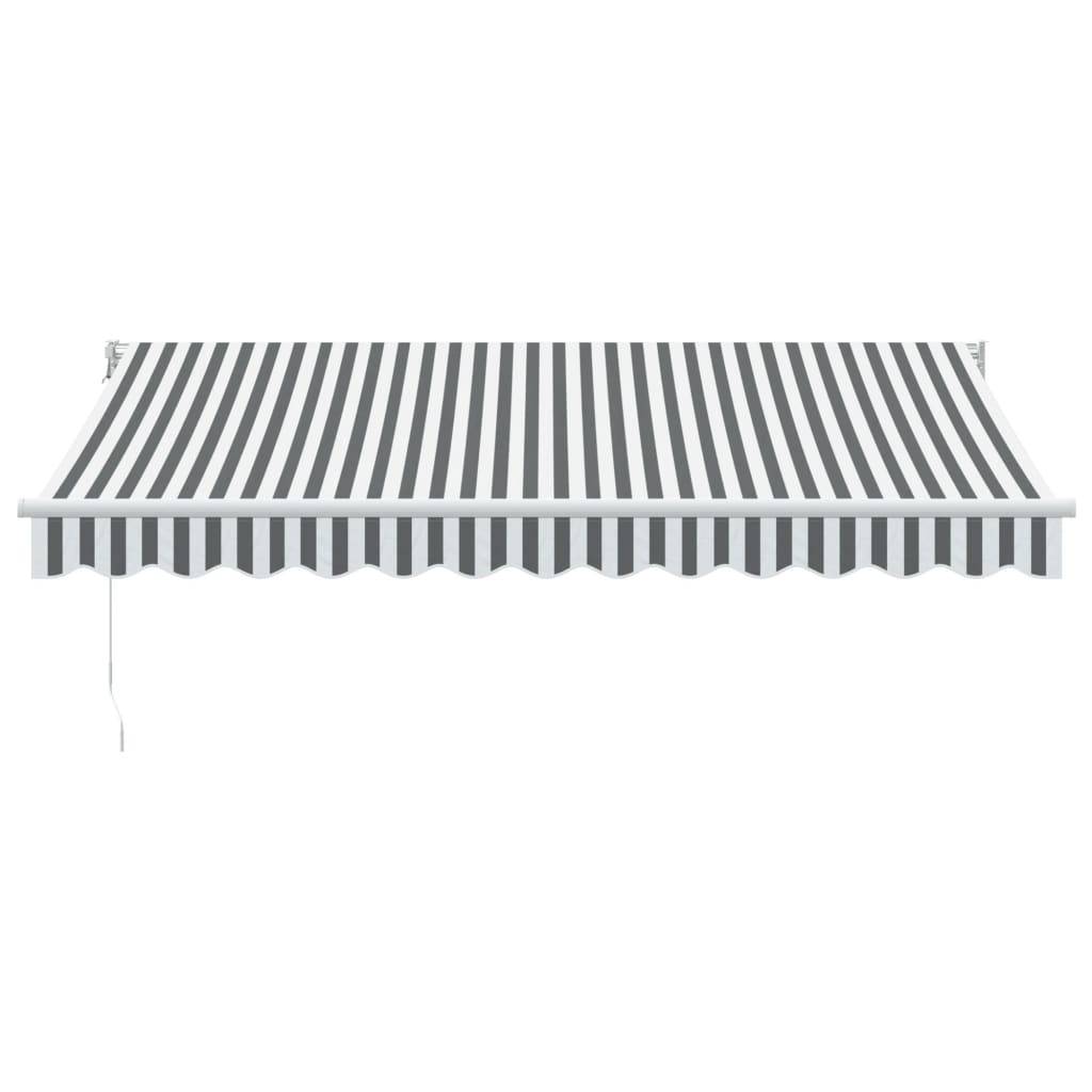 Store Banne - Auvent rétractable anthracite et blanc 3,5x2,5m tissu/aluminium - MEUBLE PRO - Image 3