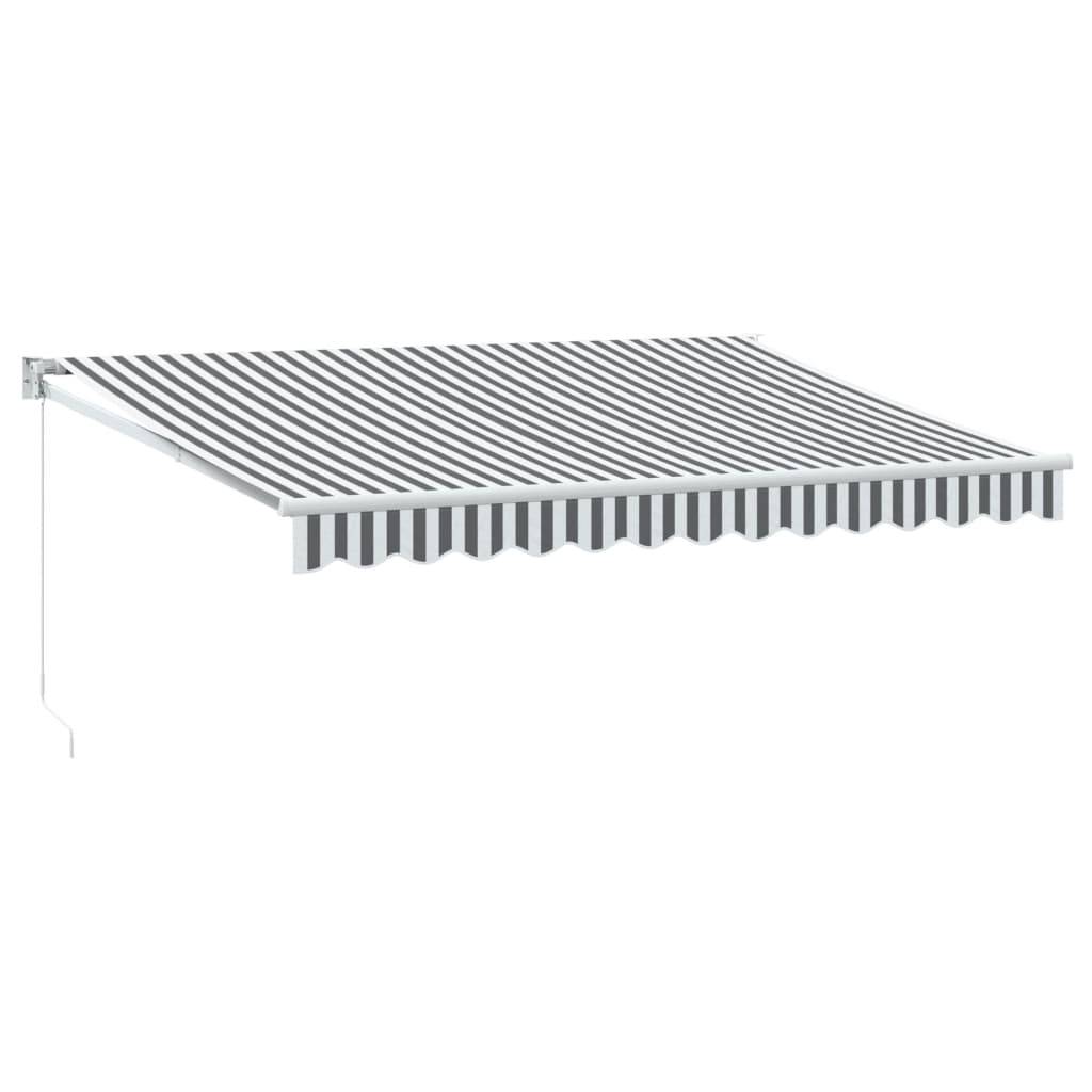 Store Banne - Auvent rétractable anthracite et blanc 3,5x2,5m tissu/aluminium - MEUBLE PRO - Image 1