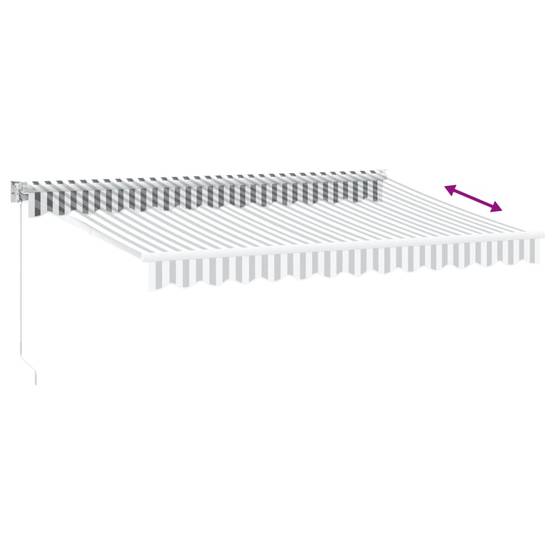 Store Banne - Auvent rétractable anthracite et blanc 3,5x2,5m tissu/aluminium - MEUBLE PRO - Image 5