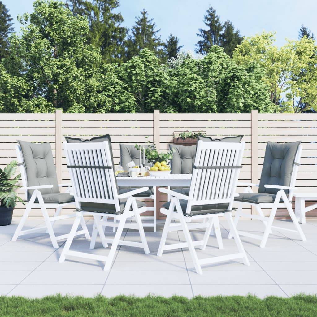ComfortXL - Lot de 6 Coussins Dossier Haut Polyester Anti-glisse pour Chaise de Jardin Gris Clair Mélangé 120x50cm – ComfortXL Outdoor Living - Image 4