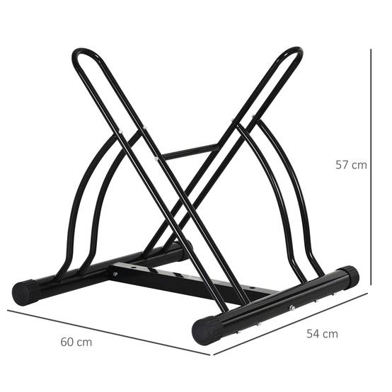Support pour 2 Vélos, Porte-Vélos de Stationnement, Montage Facile avec Patins Antidérapants, Intérieur/Extérieur, 60 x 54 x 57 cm, Noir - Image 5