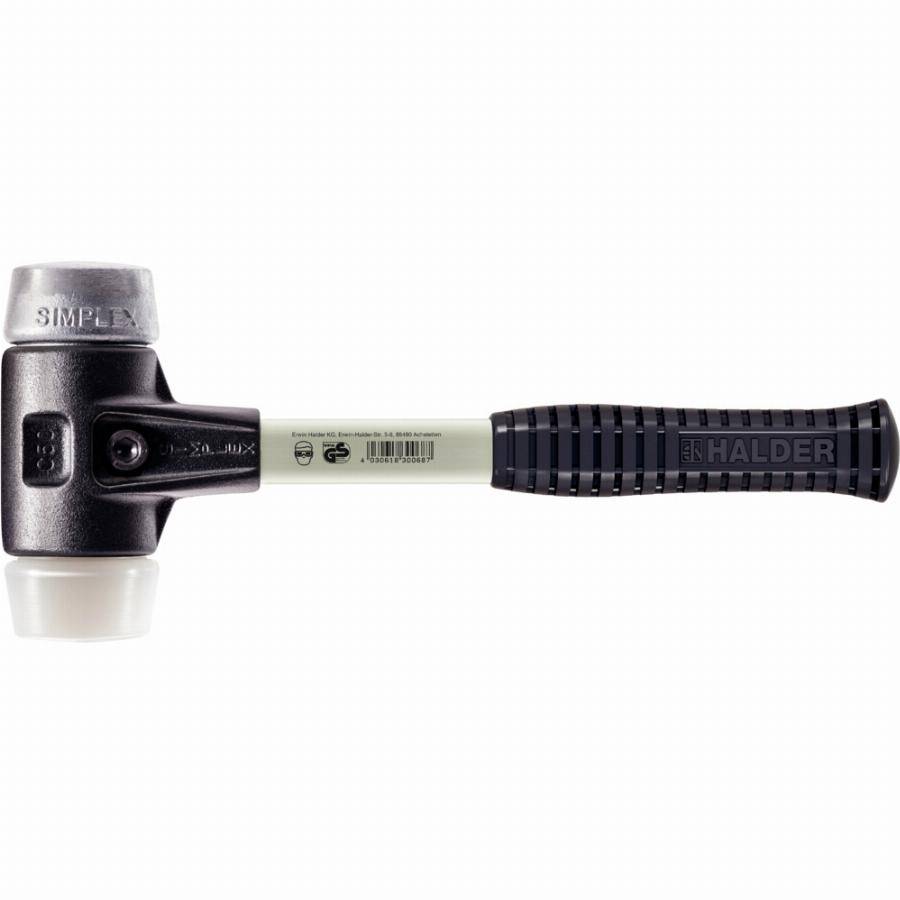 Maillet HALDER SIMPLEX Superplastique / métal doux avec boîtier en fonte malléable renforcée et manche en fibre de verre - D=80 mm - 3779.080