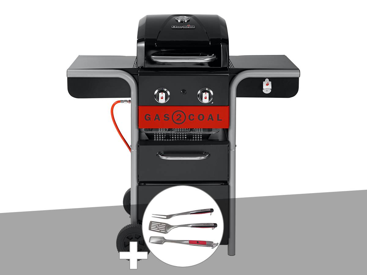 Char-broil - Barbecue à gaz et à charbon Gas2Coal 2.0 2B + Kit 3 ustensiles - Char-Broil - Imagen 1