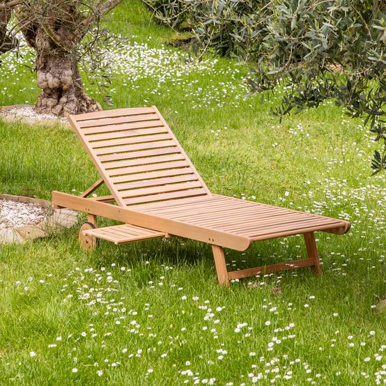 Bain de soleil pliant en acacia KANAWA - HAPPY GARDEN - Imagen 7