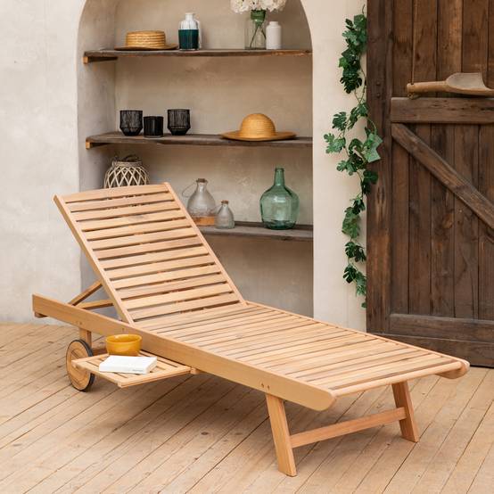 Bain de soleil pliant en acacia KANAWA - HAPPY GARDEN - Imagen 2