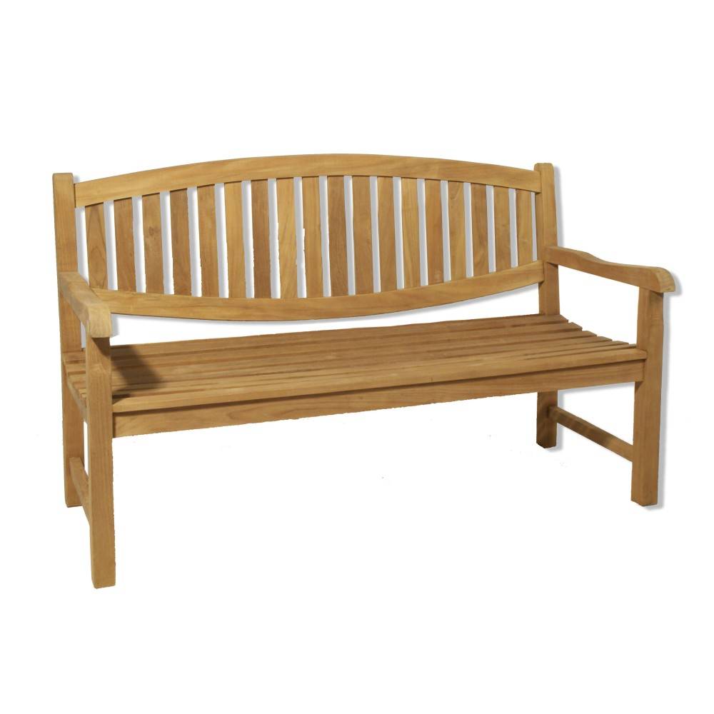 Macabane - FUN - Banc de jardin ovale en bois Teck - Imagen 3