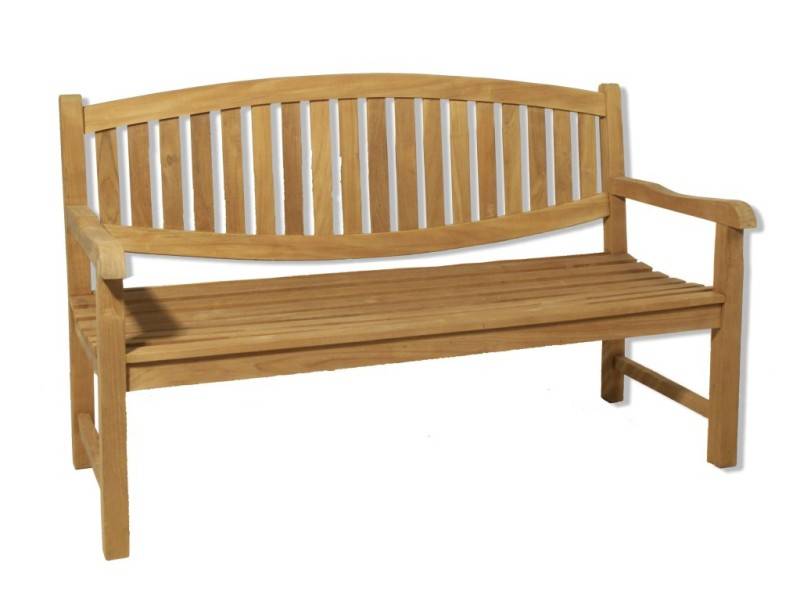 Macabane - FUN - Banc de jardin ovale en bois Teck - Imagen 1