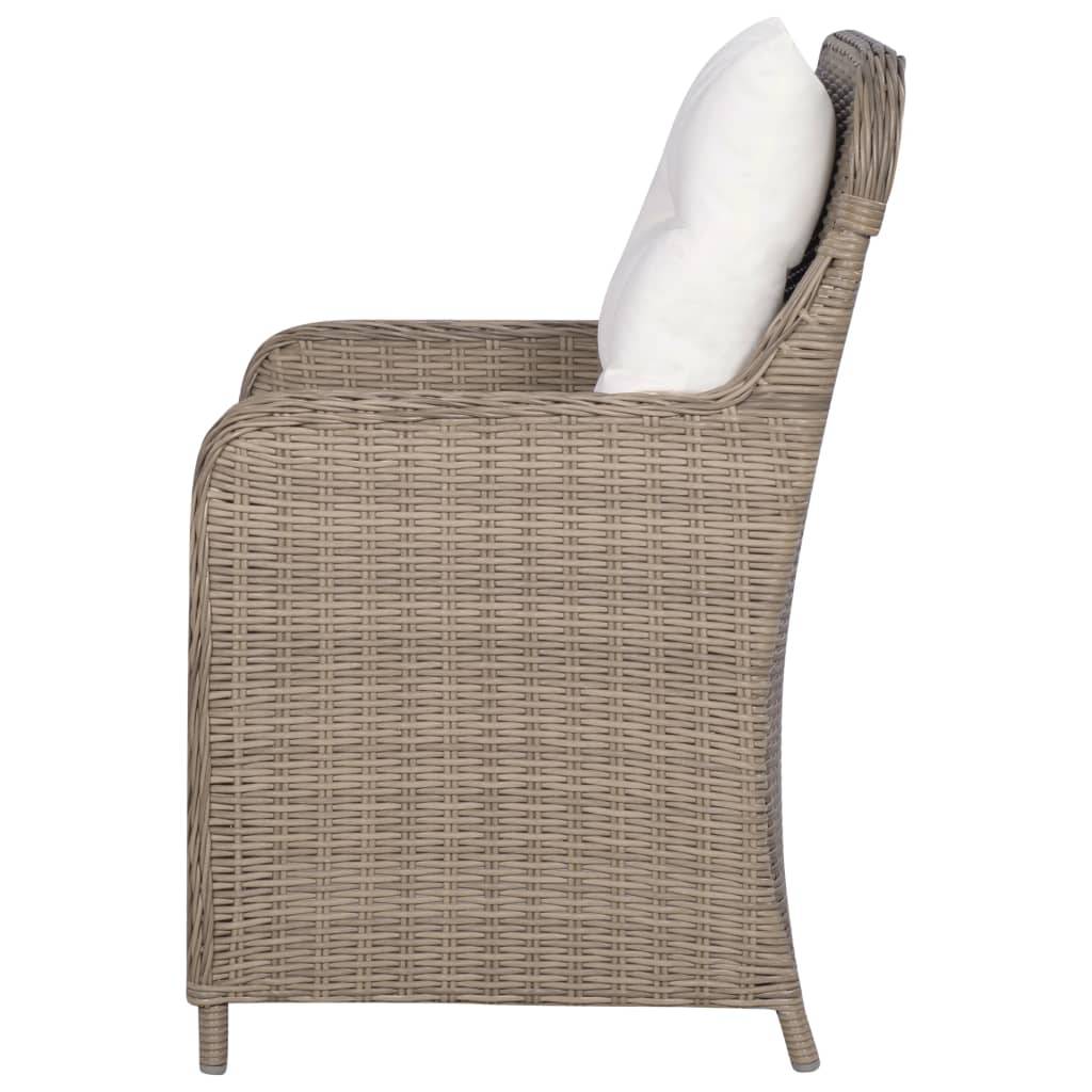 Helloshop26 - Salon de jardin meuble d'extérieur ensemble de mobilier avec coussins 9 pièces résine tressée marron - Imagen 9