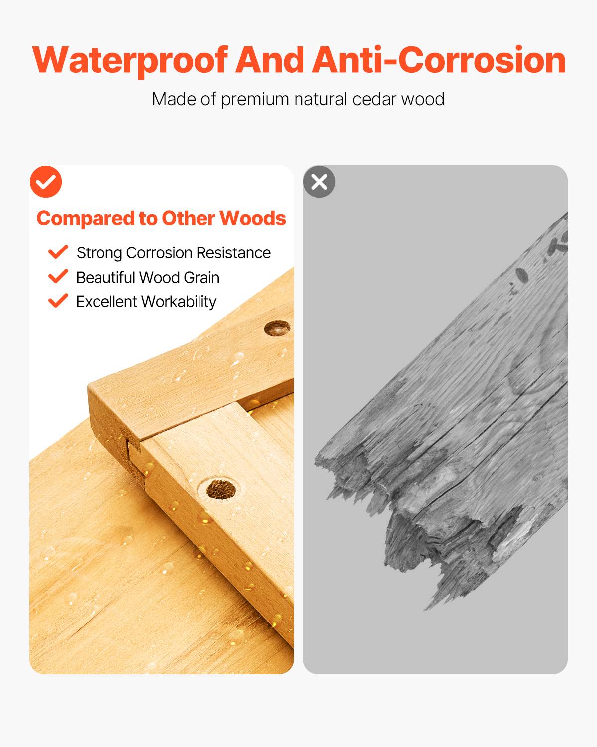 VEVOR Abri jardin 800x500x1620 mm, bois cèdre. Toit plat, étanche, pour outils. - Image 2
