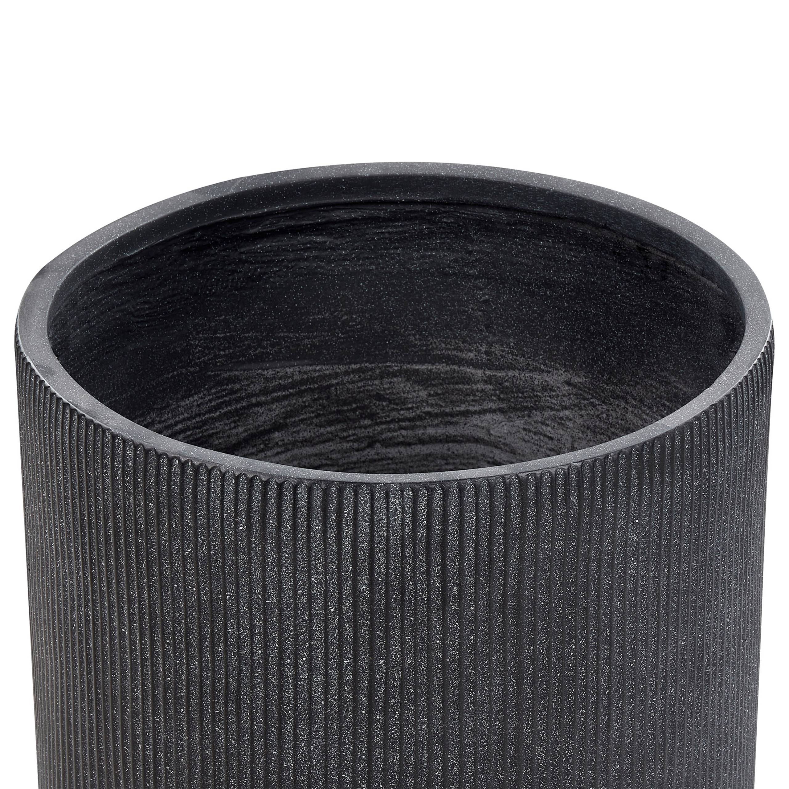 Beliani - Cache-pot d'extérieur Fibre d'argile Gris graphite OREOI - 55x55x55- Beliani - Image 4
