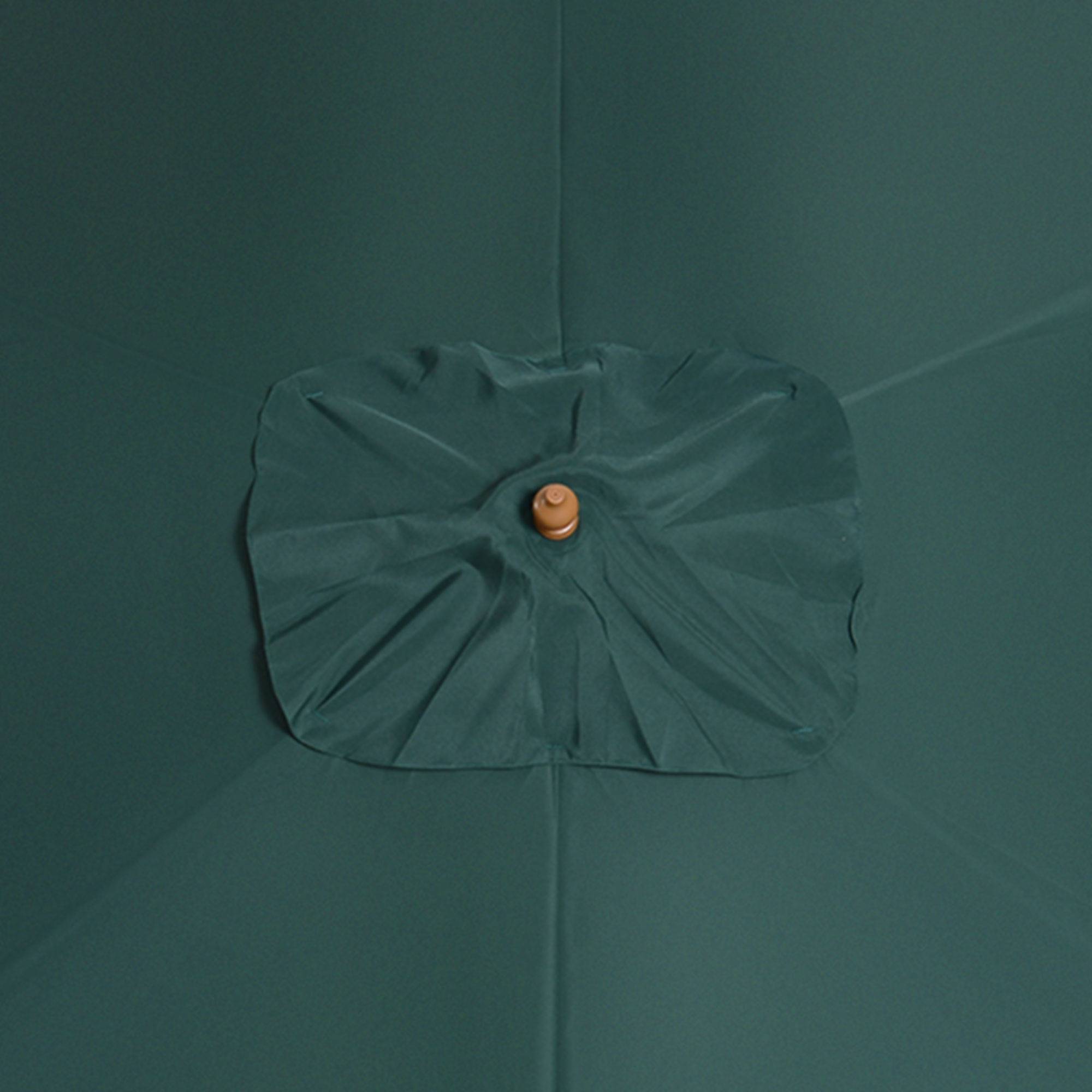 Parasol 2x3 m de jardin en bois laqué et bambou avec toile amovible, vert foncé - Image 10
