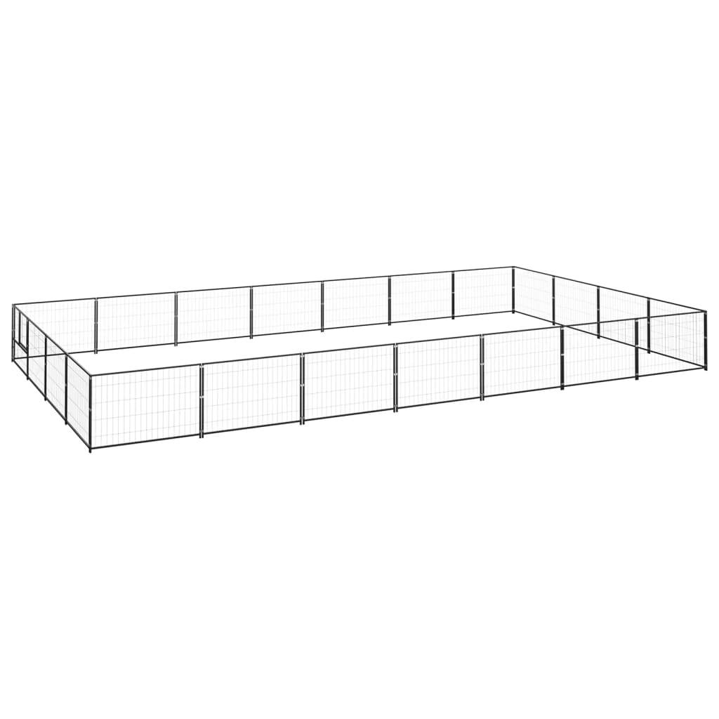 Vidaxl - Chenil Noir 28 m² Acier vidaXL 3082146 - Imagen 2