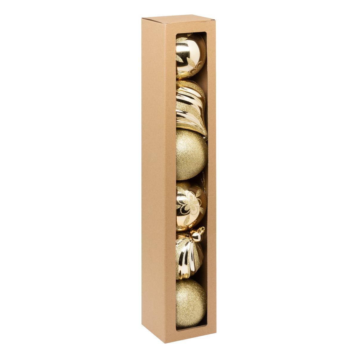 Fééric Lights & Christmas - Boule de Noël plastique 100mm x6 or - Atmosphera Créateur d'intérieur - Imagen 2