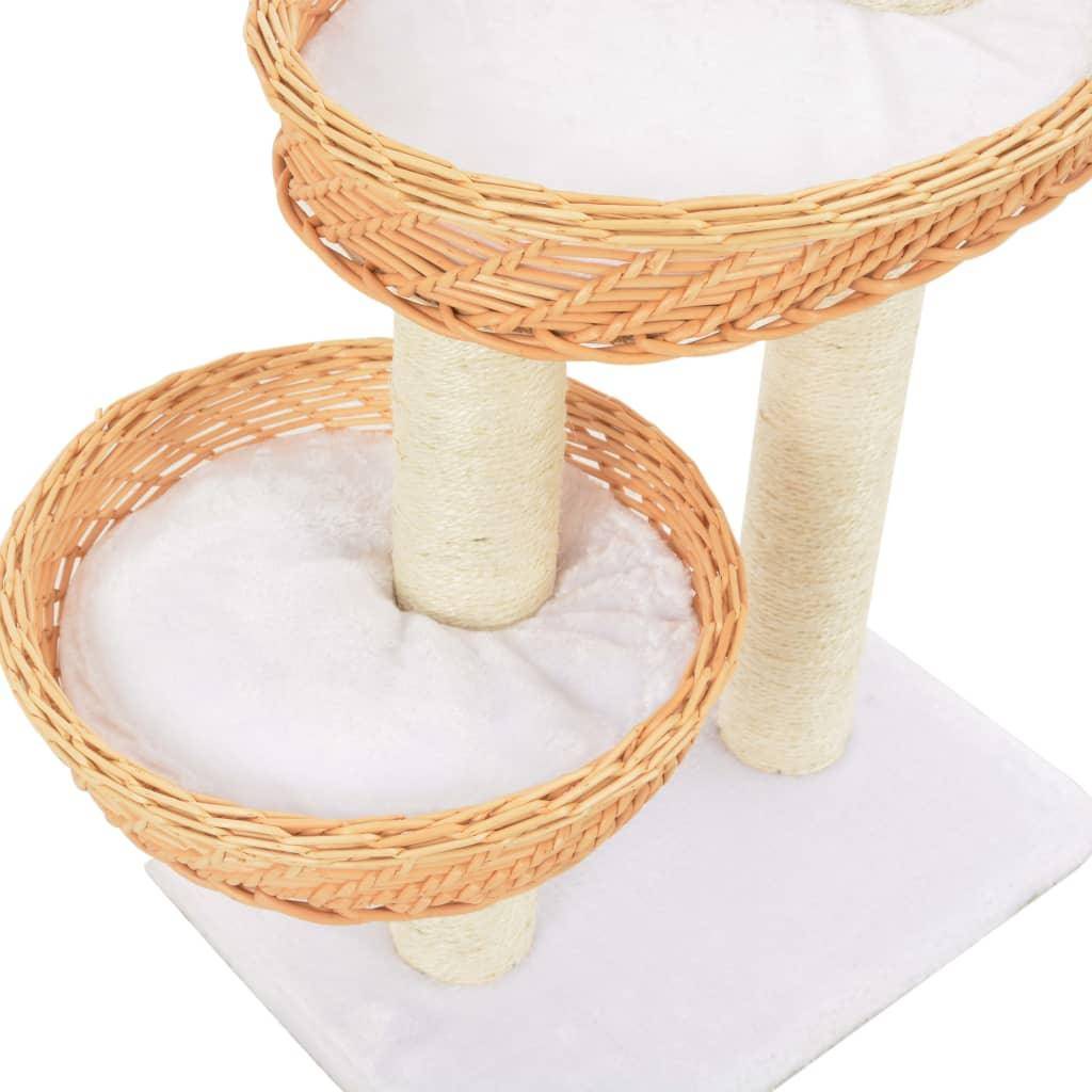 Helloshop26 - Arbre à chat griffoir grattoir niche jouet animaux peluché en sisal naturel bois de saule - Imagen 4