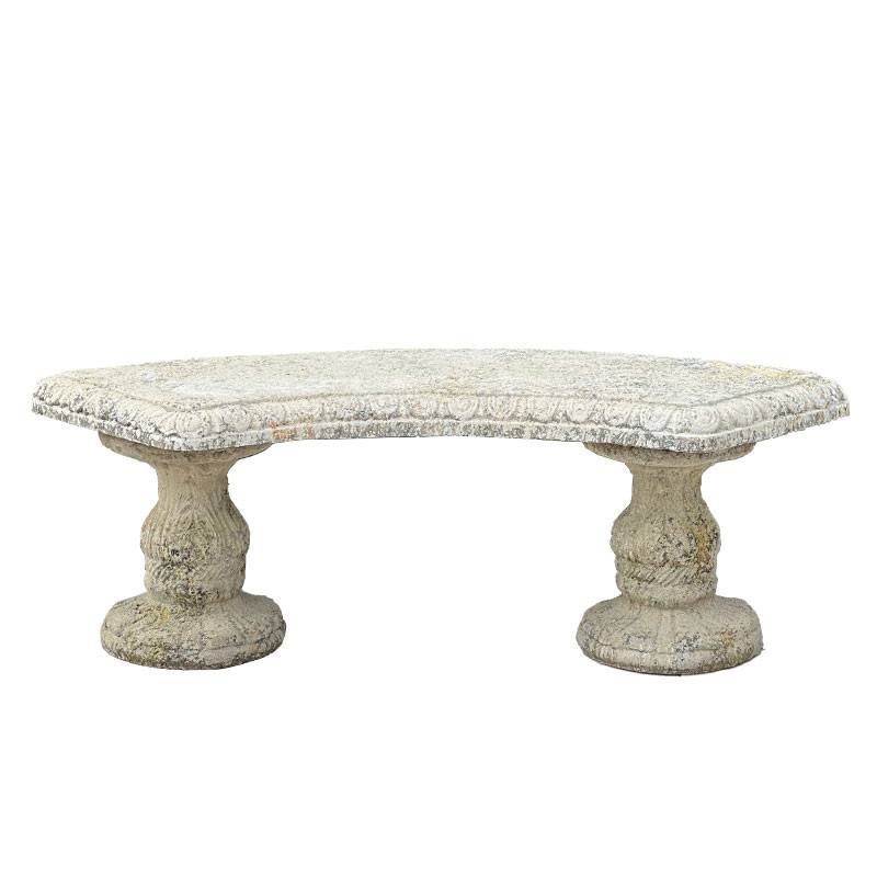 La Grande Prairie - Banc en pierre reconstituée patiné 61x39cm - Image 2