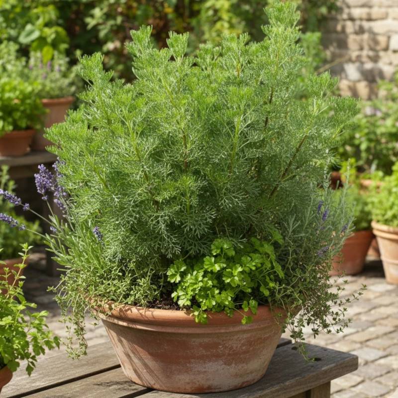Aurone abrotanum - Sans traitement à fleurs Blanche - feuillage Persistant - Godet - 5/20 cm-  hauteur à maturité De 0,50 m à 1,00 m - Imagen 3