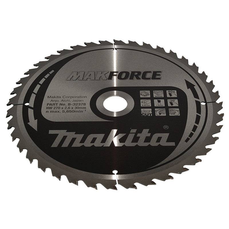 Makita - Lame pour scie circulaire Makforce TCT MAKITA B-32378 270x30mm, 40 dents, pour le bois Makita - Imagen 1