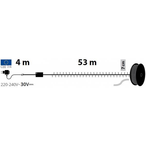 Lotti - Guirlande extérieur 53M blanc chaud minuteur 750 mini LED 8 programmes câble transparent Lotti - Imagen 3