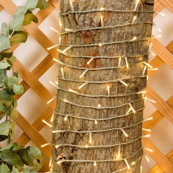 Lotti - Guirlande extérieur 53M blanc chaud minuteur 750 mini LED 8 programmes câble transparent Lotti - Imagen 8