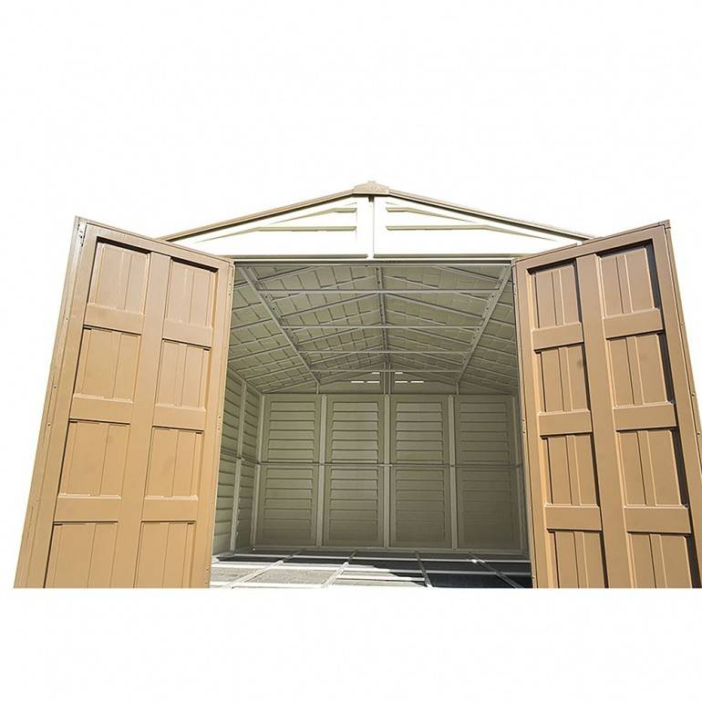 Duramax - WoodBrige Plus Abri de jardin en PVC 320 x 396 cm Beige et marron - Image 6