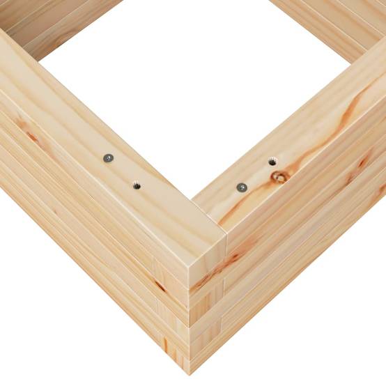 Mini Jardinière Carrée au Sol en Pin Massif – Cadre de Plantation Simple pour Fleurs Annuelles et Bulbes – 40x40cm Brun – ComfortXL Outdoor Living - Image 8