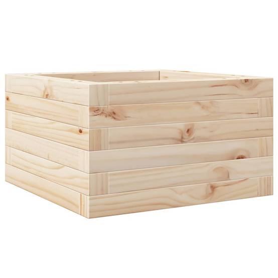 Mini Jardinière Carrée au Sol en Pin Massif – Cadre de Plantation Simple pour Fleurs Annuelles et Bulbes – 40x40cm Brun – ComfortXL Outdoor Living - Image 2