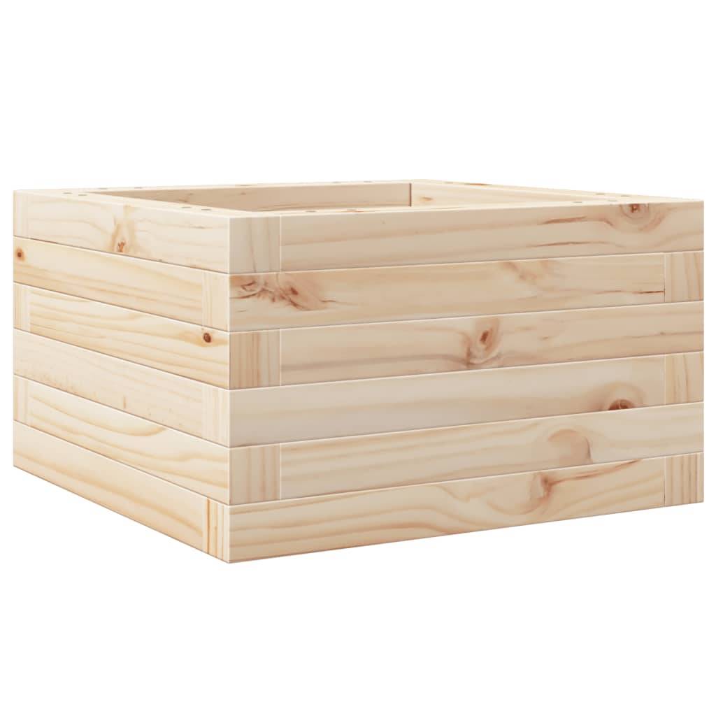 Mini Jardinière Carrée au Sol en Pin Massif – Cadre de Plantation Simple pour Fleurs Annuelles et Bulbes – 40x40cm Brun – ComfortXL Outdoor Living - Image 2