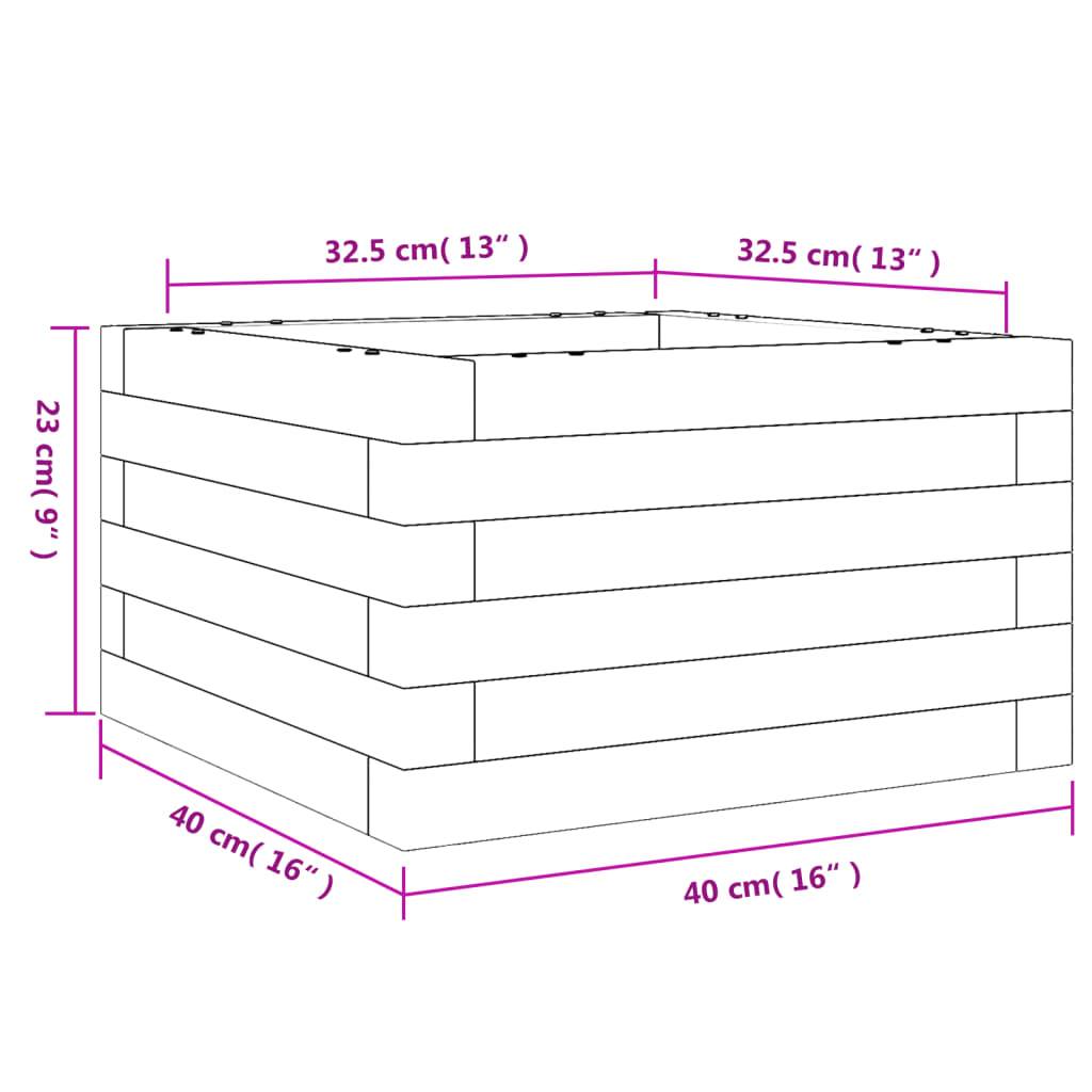 Mini Jardinière Carrée au Sol en Pin Massif – Cadre de Plantation Simple pour Fleurs Annuelles et Bulbes – 40x40cm Brun – ComfortXL Outdoor Living - Image 10