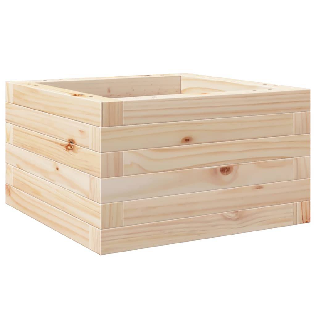 Mini Jardinière Carrée au Sol en Pin Massif – Cadre de Plantation Simple pour Fleurs Annuelles et Bulbes – 40x40cm Brun – ComfortXL Outdoor Living - Image 7