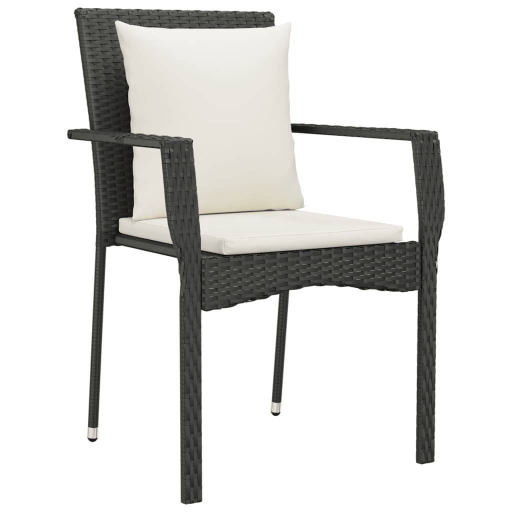 Vidaxl - Ensemble à manger de jardin avec coussins 3 pcs Noir vidaXL 3157951 - Image 6