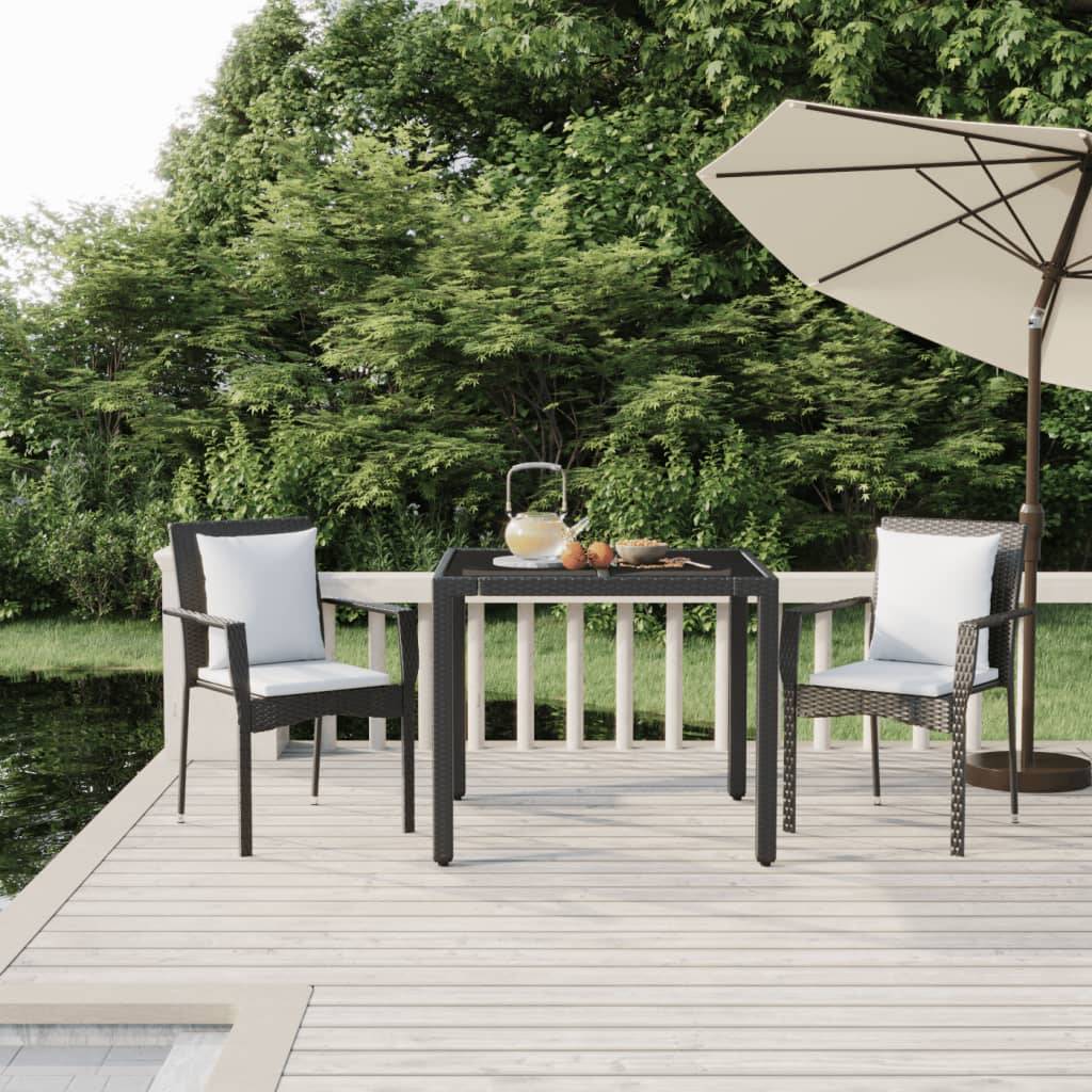 Vidaxl - Ensemble à manger de jardin avec coussins 3 pcs Noir vidaXL 3157951 - Image 1