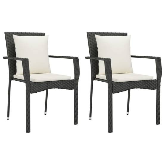 Vidaxl - Ensemble à manger de jardin avec coussins 3 pcs Noir vidaXL 3157951 - Image 9