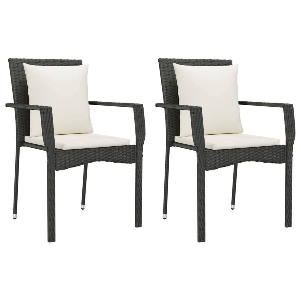 Vidaxl - Ensemble à manger de jardin avec coussins 3 pcs Noir vidaXL 3157951 - Image 9
