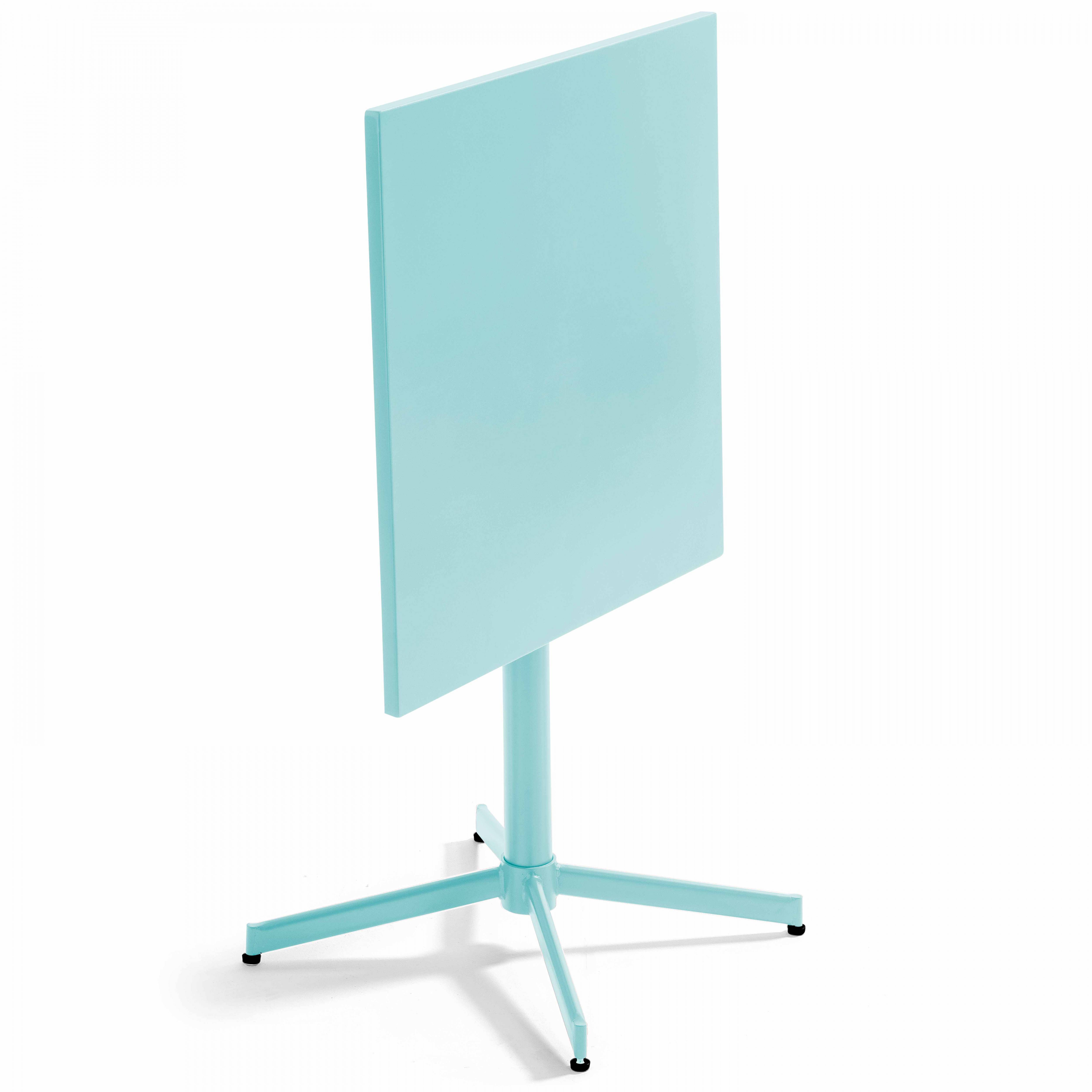 Oviala - Ensemble table carré et 4 chaises en métal turquoise Palavas - Oviala - Imagen 4