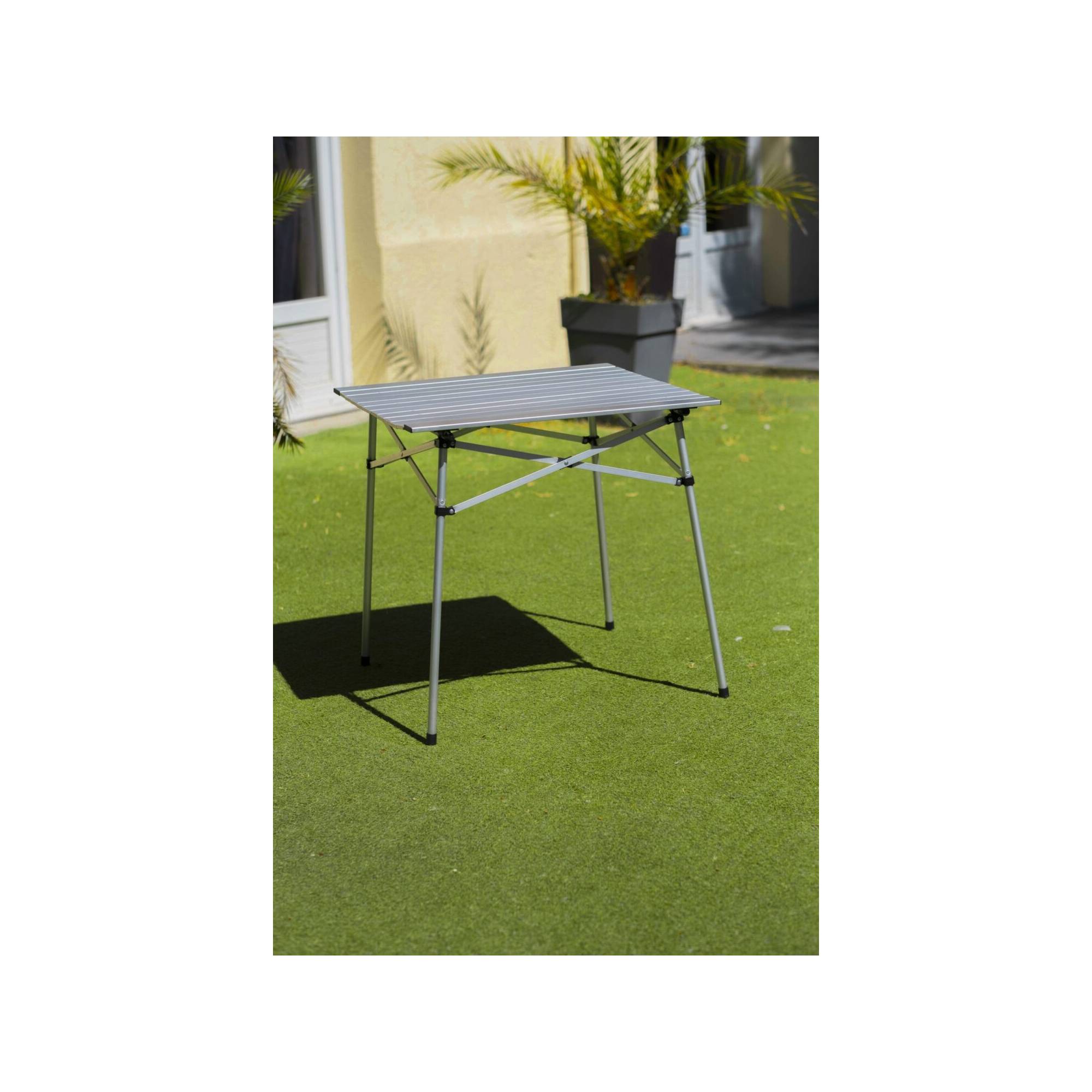 Table à lattes de camping - O'Camp - Housse de transport inclus - Dimensions : 70 x 70  x 70 cm - Imagen 3