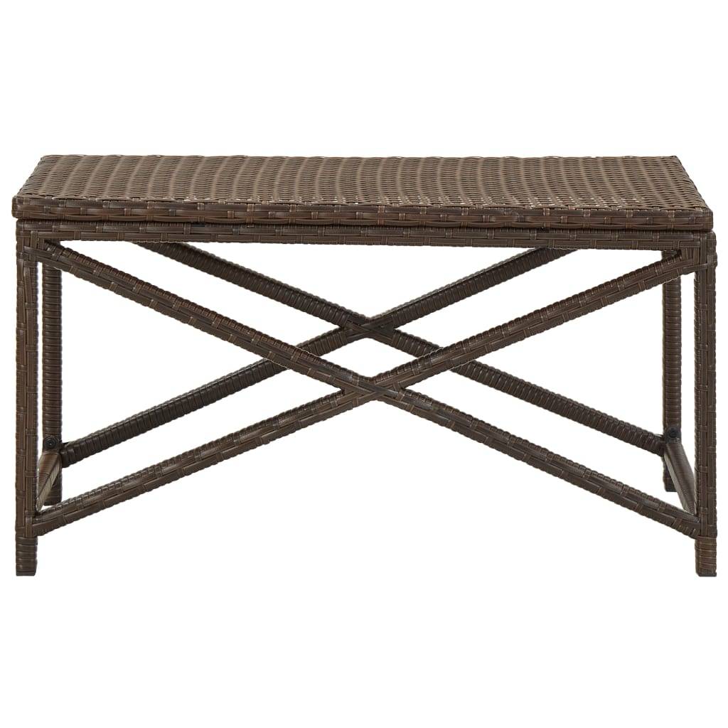 Helloshop26 - Banc de jardin meuble de patio d'extérieur terrasse 80 cm résine tressée marron - Imagen 2