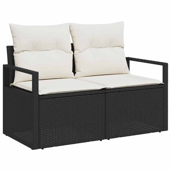 Vidaxl - Ensemble de canapé de jardin avec coussin 9 pcs Noir polyrotin vidaXL 3347677 - Imagen 5